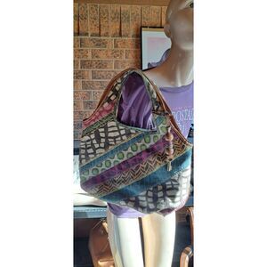 Fossil Keyper Patchwork Boho Bag Purse 2000's